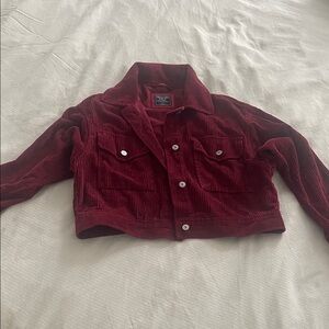 Red Corduroy Cropped Jacket